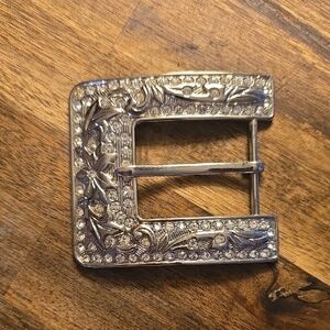 Silver Floral Belt Buckle